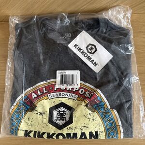 Official KIKKOMAN SOY SAUCE T-Shirt Grey Men's L Large Soft T-Shirt